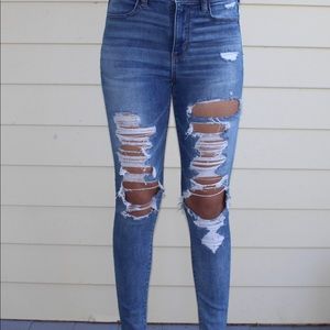 American Eagle ripped high wasted denim jeans